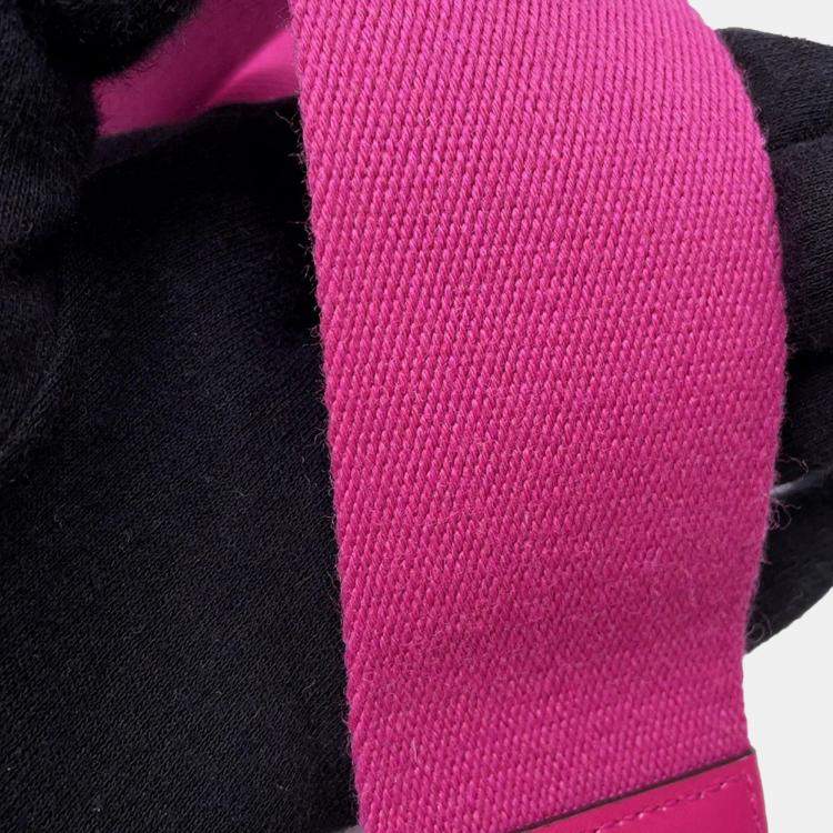 Pre Owned Gucci GG Pink Nylon Leather Shoulder Bag