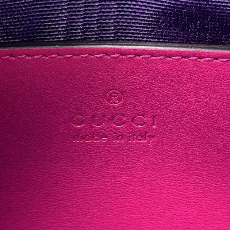 Pre Owned Gucci GG Pink Nylon Leather Shoulder Bag