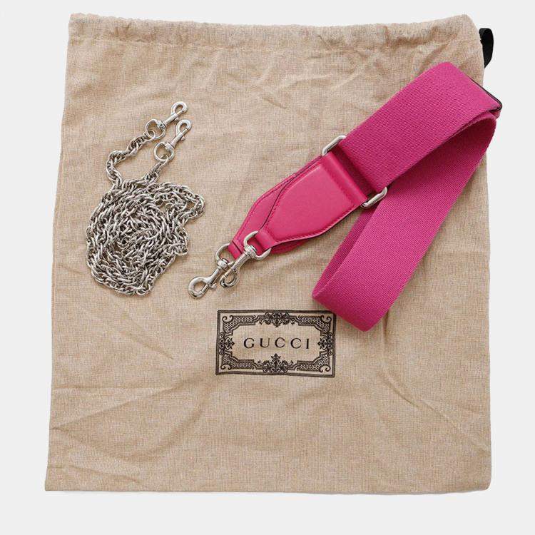 Pre Owned Gucci GG Pink Nylon Leather Shoulder Bag