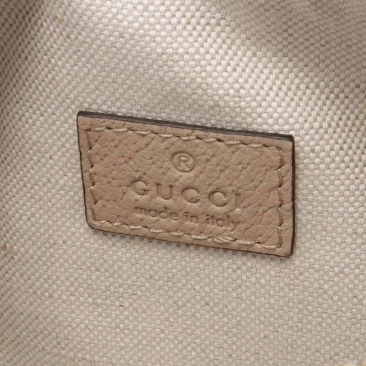 Pre Owned Gucci Ophidia Mini Beige Multicolor Coated Canvas Leather Shoulder Bag