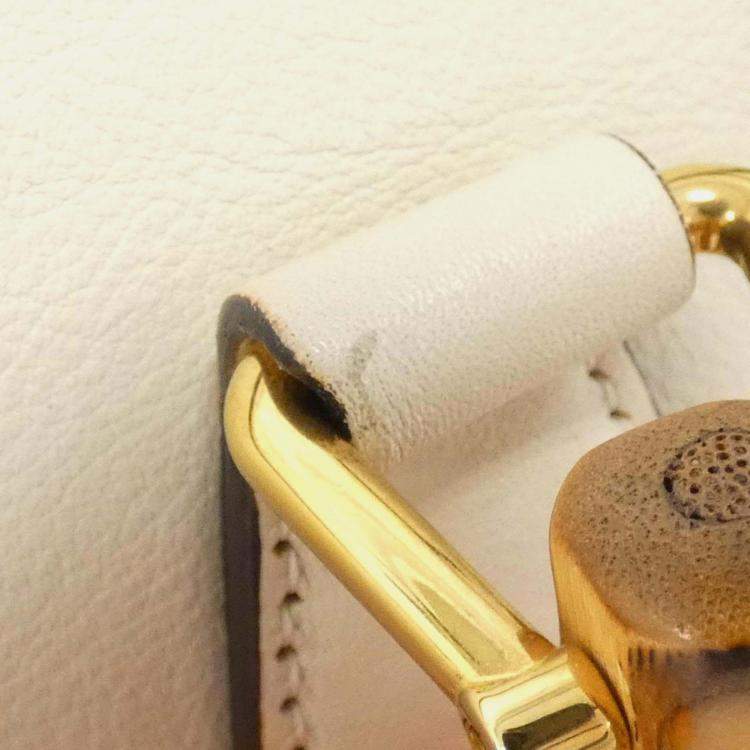 Pre Owned Gucci Diana White Leather Shoulder Bag