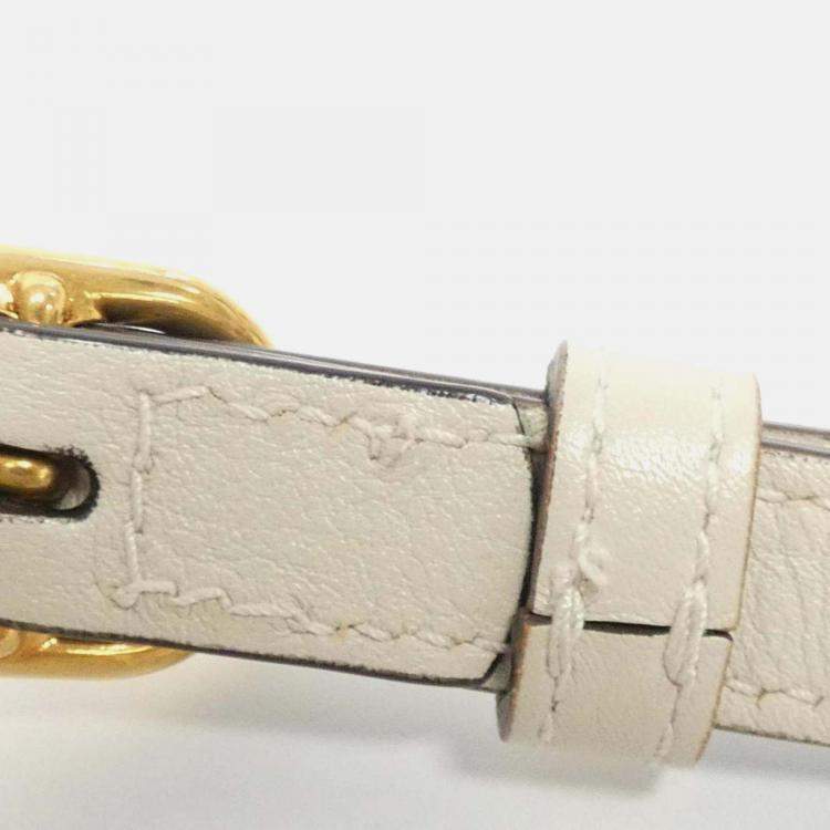Pre Owned Gucci Diana White Leather Shoulder Bag
