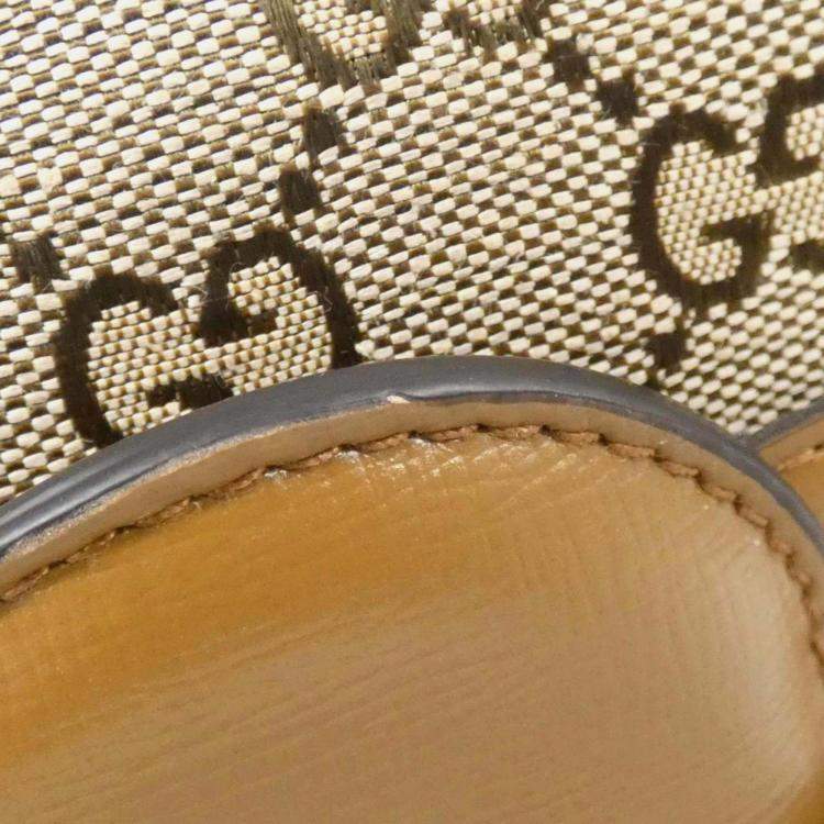 Pre Owned Gucci Horsebit 1955 Beige Leather Shoulder Bag