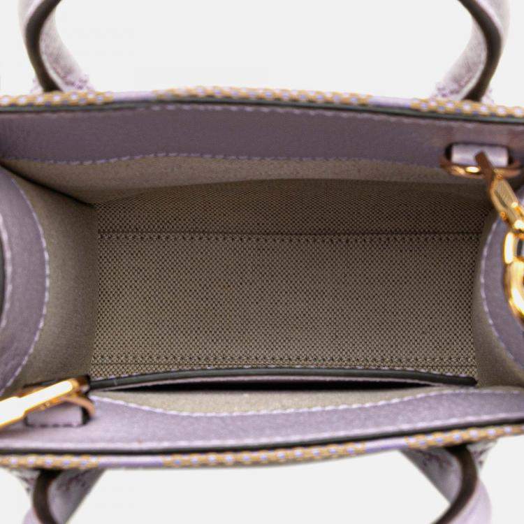 Gucci Beige/Purple Mini Jumbo GG Canvas Interlocking G Satchel