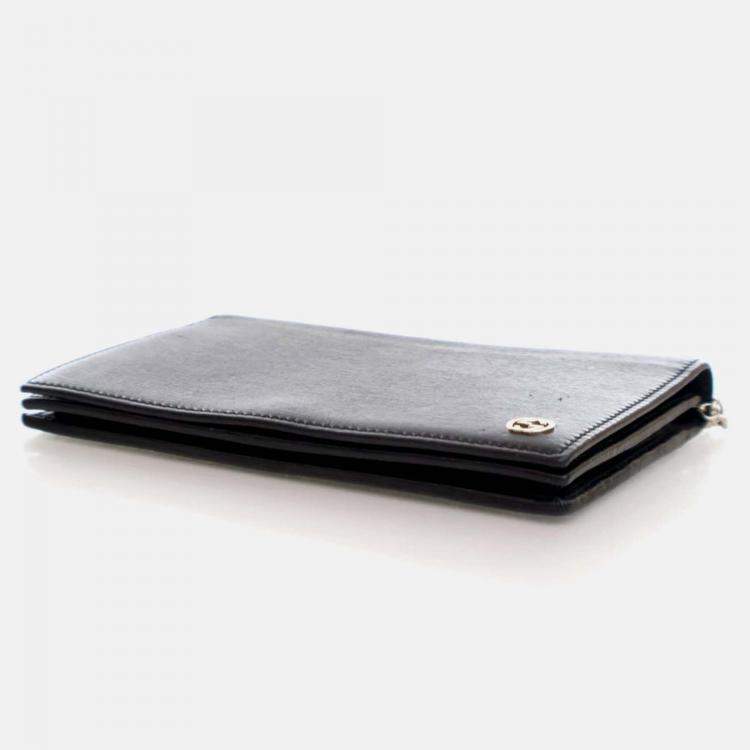 Pre Owned Gucci Betty Black Calfskin Wallet On Chain 