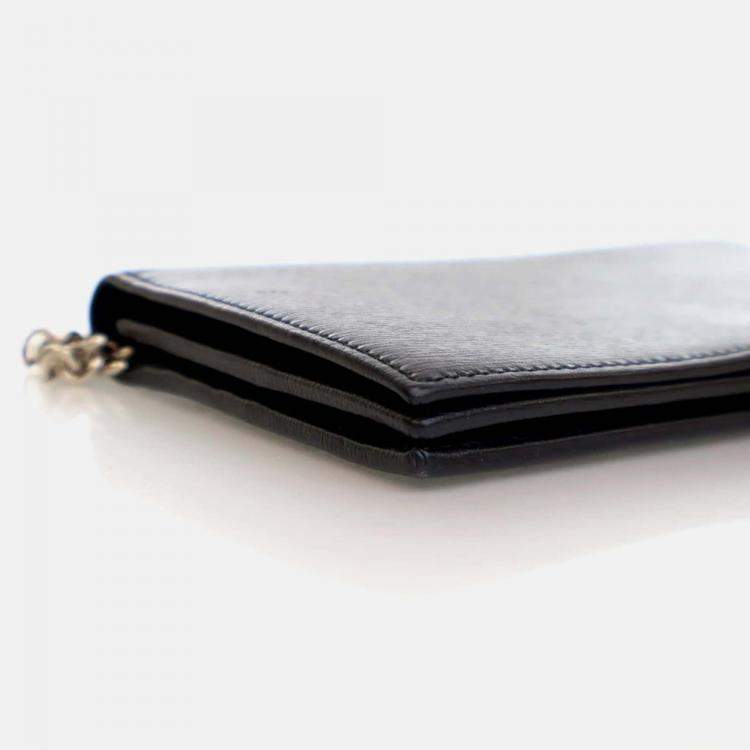 Pre Owned Gucci Betty Black Calfskin Wallet On Chain 