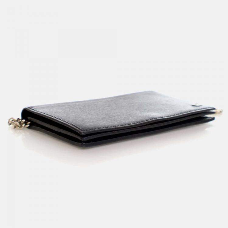Pre Owned Gucci Betty Black Calfskin Wallet On Chain 