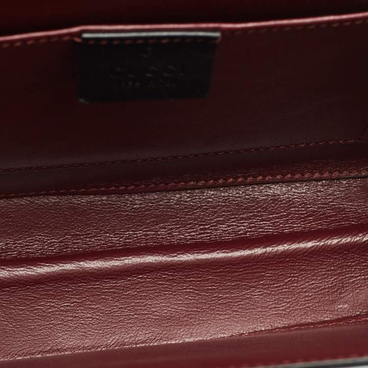 Pre Owned Gucci Black Patent Leather Mini Sylvie 1969 Top Handle Bag
