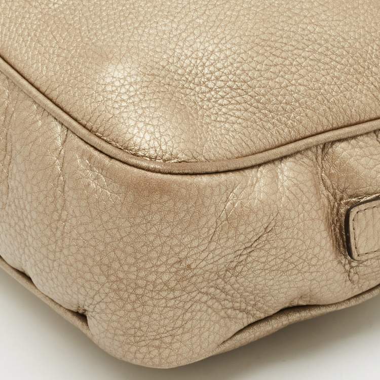 Pre Owned Gucci Light Gold Leather Medium Soho Disco Chain Bag