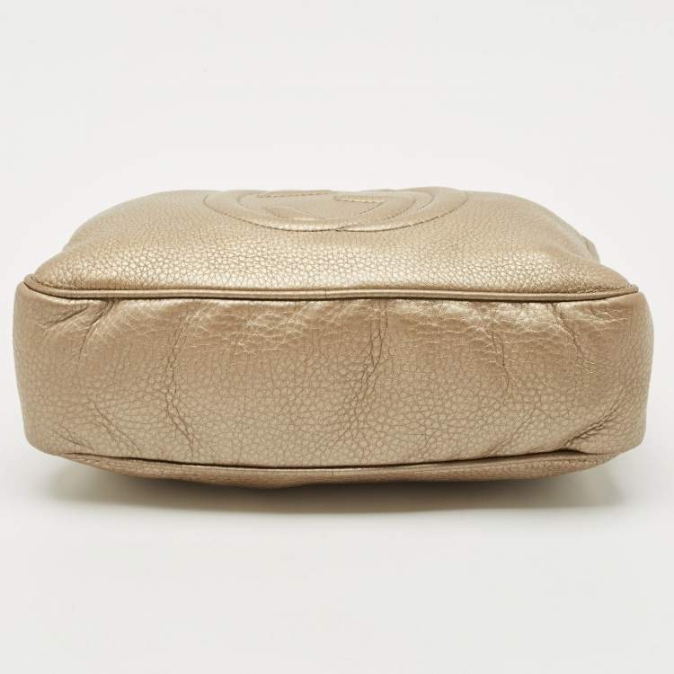 Pre Owned Gucci Light Gold Leather Medium Soho Disco Chain Bag