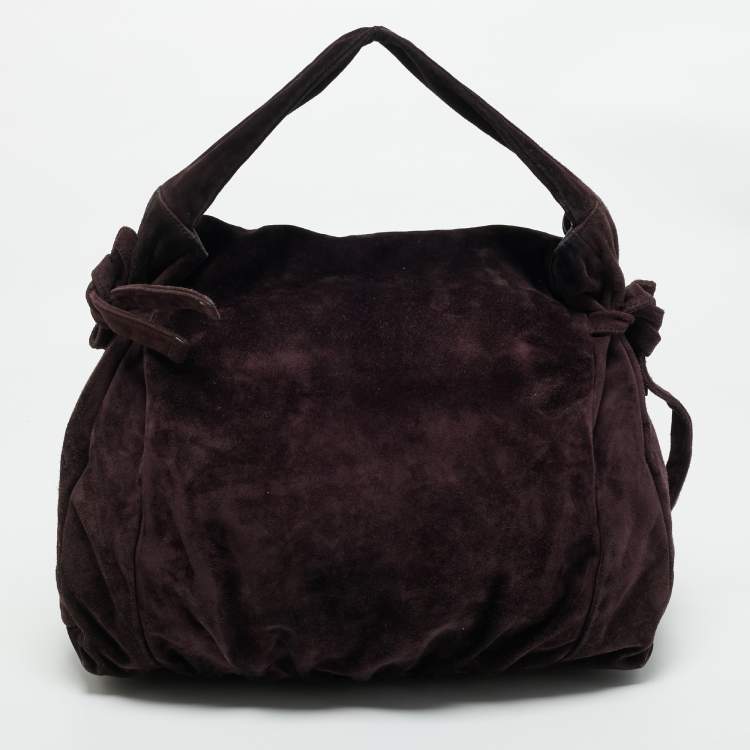 Pre Owned Gucci Plum Suede Hysteria Shoulder Bag