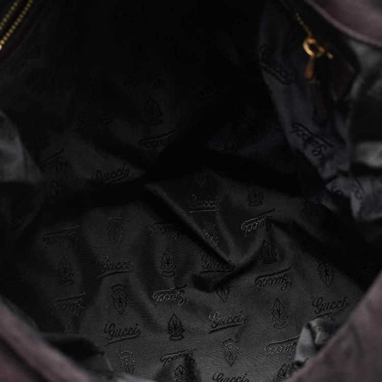 Pre Owned Gucci Plum Suede Hysteria Shoulder Bag