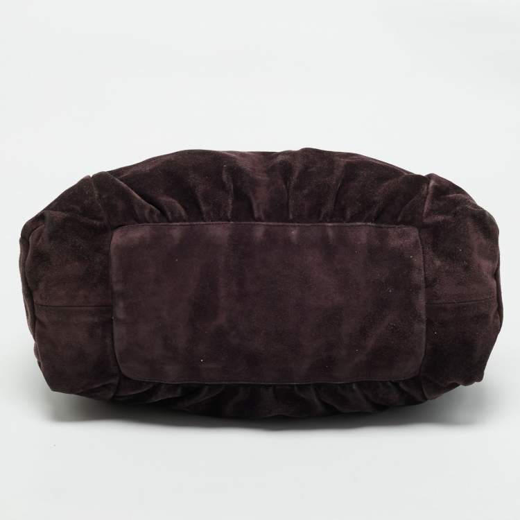 Pre Owned Gucci Plum Suede Hysteria Shoulder Bag