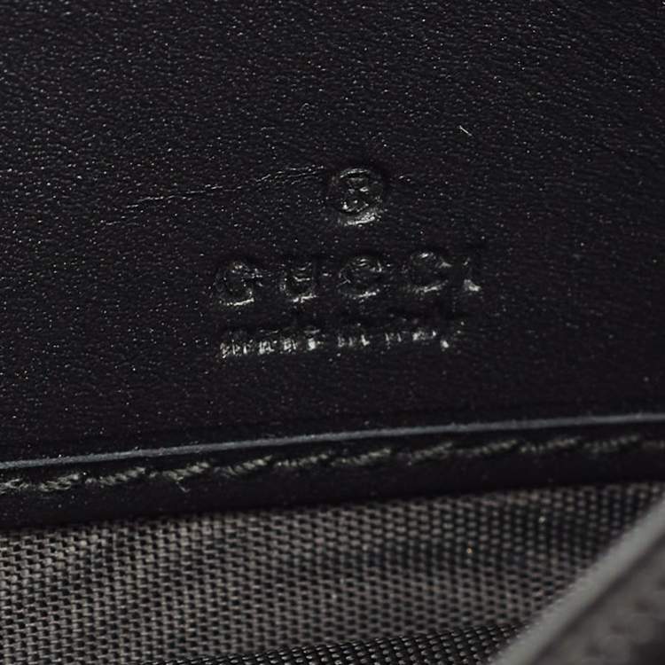 Pre Owned Gucci Black/Beige Leather and GG Supreme Canvas Peony Pearly Continental Wallet