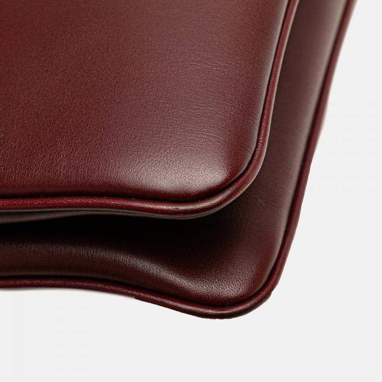 Pre Owned Gucci Burgundy Large Leather Arli Shoulder Bag