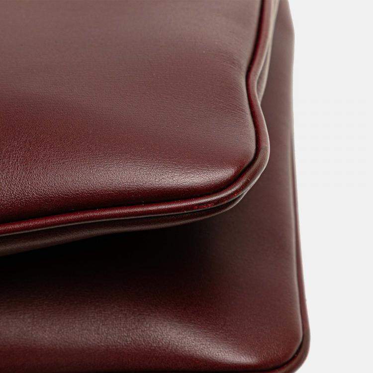 Pre Owned Gucci Burgundy Large Leather Arli Shoulder Bag