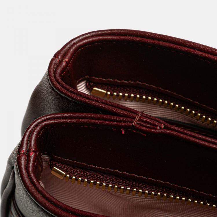 Pre Owned Gucci Burgundy Large Leather Arli Shoulder Bag