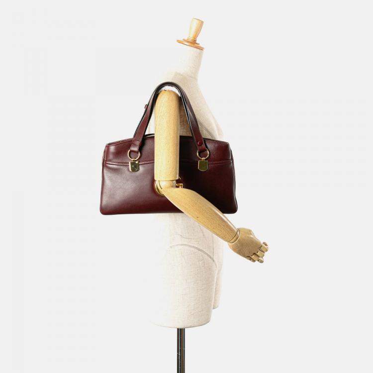 Pre Owned Gucci Burgundy Large Leather Arli Shoulder Bag