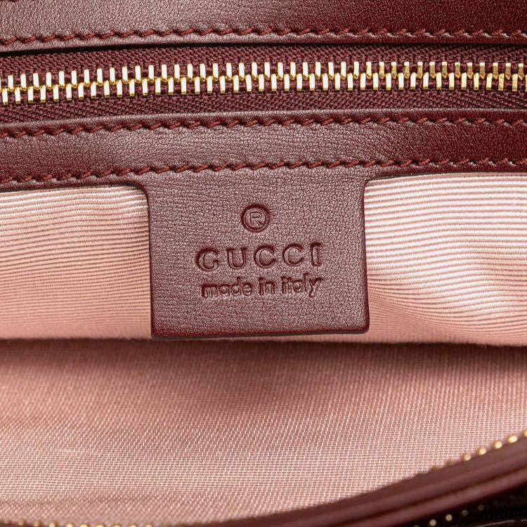 Pre Owned Gucci Burgundy Large Leather Arli Shoulder Bag