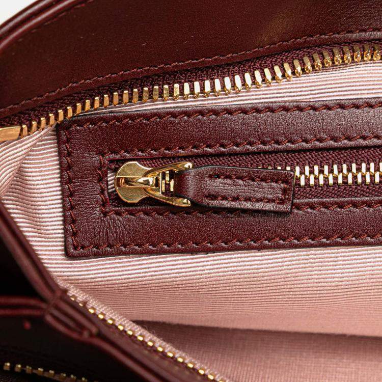 Pre Owned Gucci Burgundy Large Leather Arli Shoulder Bag