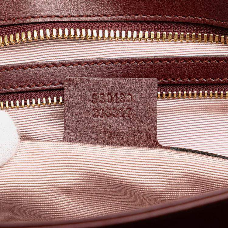 Pre Owned Gucci Burgundy Large Leather Arli Shoulder Bag