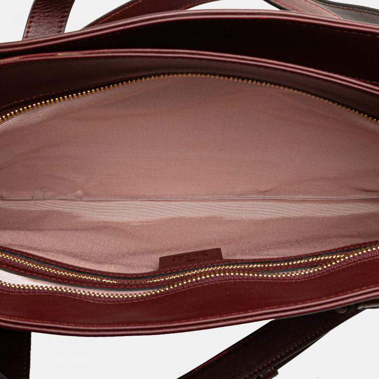Pre Owned Gucci Burgundy Large Leather Arli Shoulder Bag