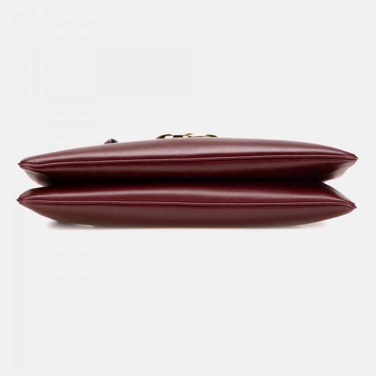 Pre Owned Gucci Burgundy Large Leather Arli Shoulder Bag