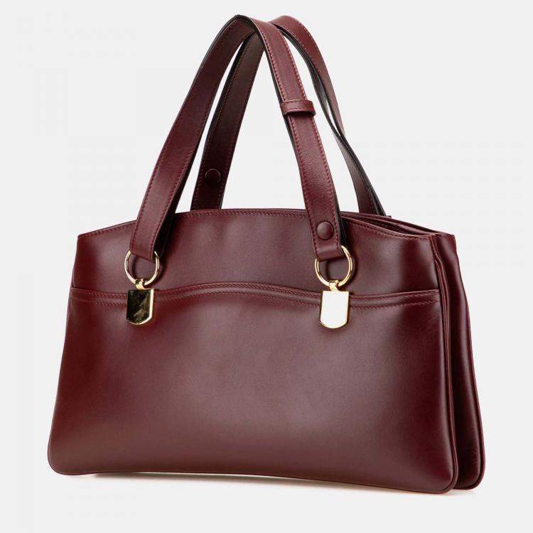 Pre Owned Gucci Burgundy Large Leather Arli Shoulder Bag