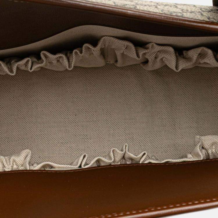 Pre Owned Gucci Beige Small GG Supreme Horsebit 1955 Satchel