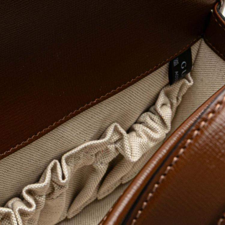 Pre Owned Gucci Beige Small GG Supreme Horsebit 1955 Satchel
