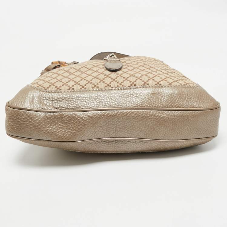 مملوكة مسبقًا Gucci Beige Diamante Canvas Medium New Jackie Hobo