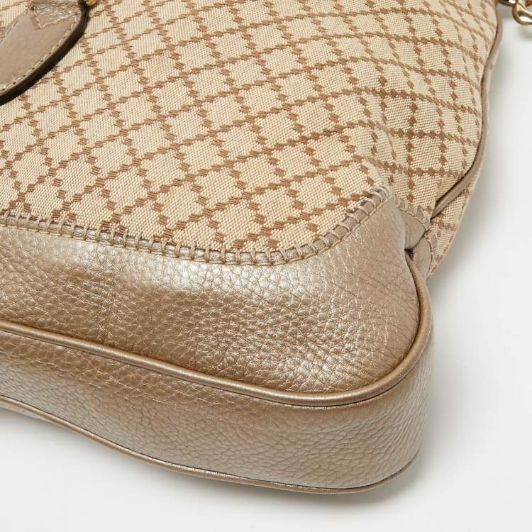مملوكة مسبقًا Gucci Beige Diamante Canvas Medium New Jackie Hobo