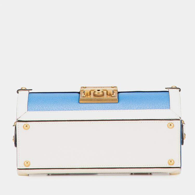 Pre Owned Gucci Blue/White Adidas Leather Golf Ball Case