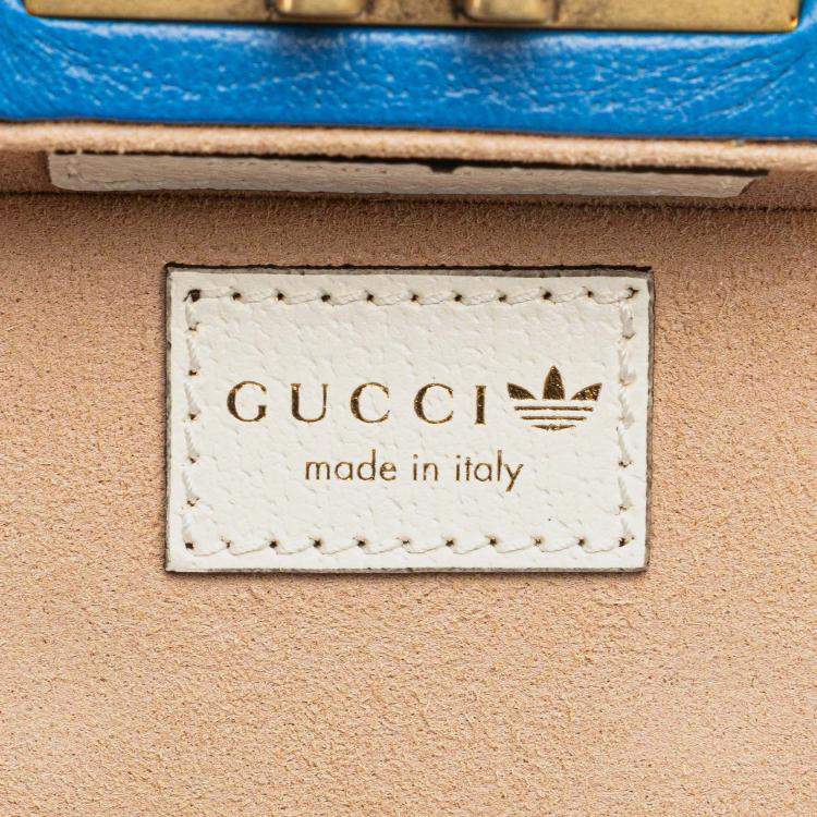 Pre Owned Gucci Blue/White Adidas Leather Golf Ball Case
