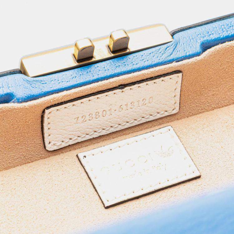 Pre Owned Gucci Blue/White Adidas Leather Golf Ball Case