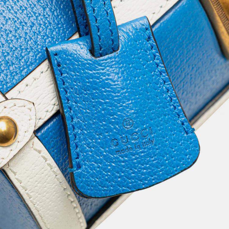 Pre Owned Gucci Blue/White Adidas Leather Golf Ball Case