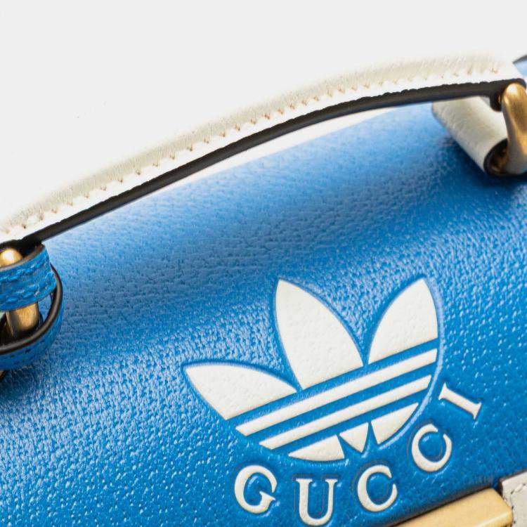 Pre Owned Gucci Blue/White Adidas Leather Golf Ball Case