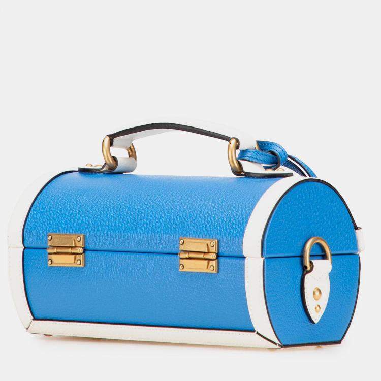 Pre Owned Gucci Blue/White Adidas Leather Golf Ball Case