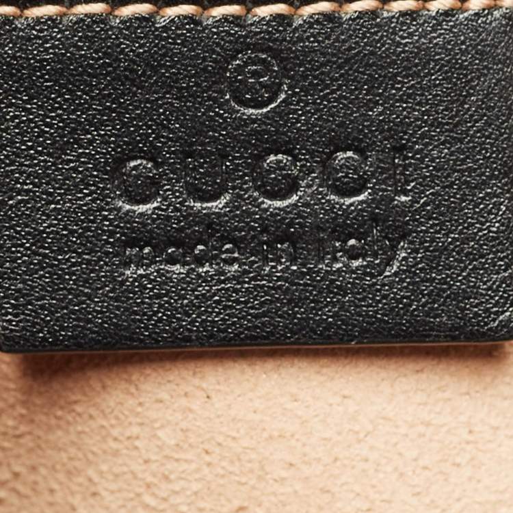 Pre Owned Gucci Black Matelasse Leather GG Marmont Bucket Bag