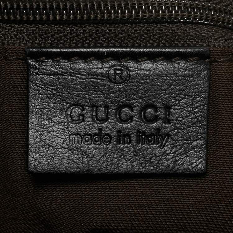 Pre Owned Gucci Black/Beige GG Canvas and Leather Large Sukey Tote