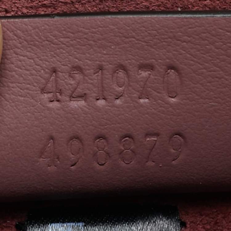 Pre Owned Gucci Beige/Maroon GG Supreme Blooms Canvas and Suede Mini Dionysus Shoulder Bag
