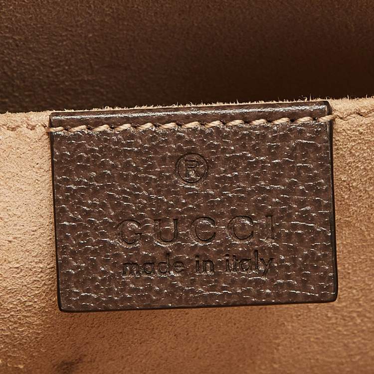 Pre Owned Gucci Beige/Brown GG Supreme Canvas and Leather Ophidia Pouch