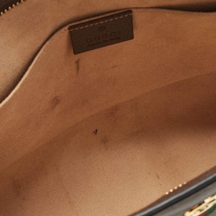 Pre Owned Gucci Beige/Brown GG Supreme Canvas and Leather Ophidia Pouch