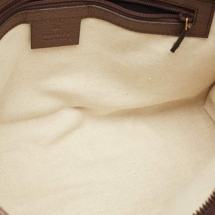 Pre Owned Gucci Beige/Brown GG Supreme Canvas and Leather Medium Ophidia Pouch 
