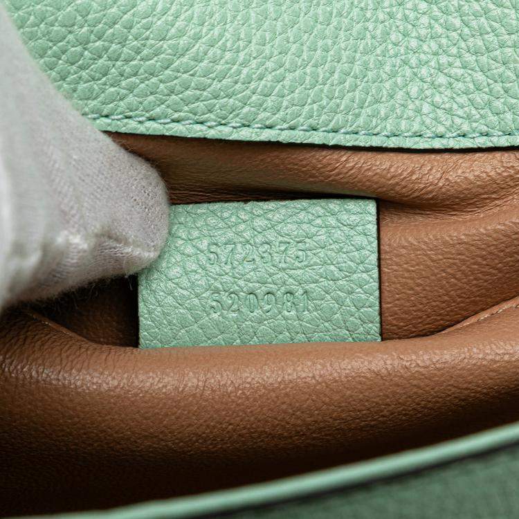 Pre Owned Gucci Green Small Leather Zumi Satchel