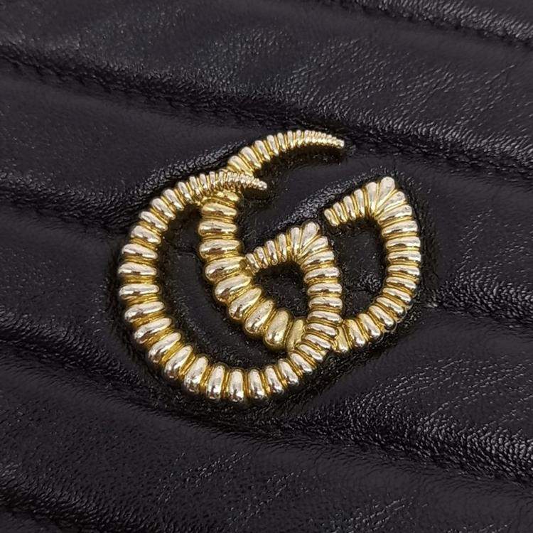 Pre Owned Gucci Black Leather Mamont Bucket Bag