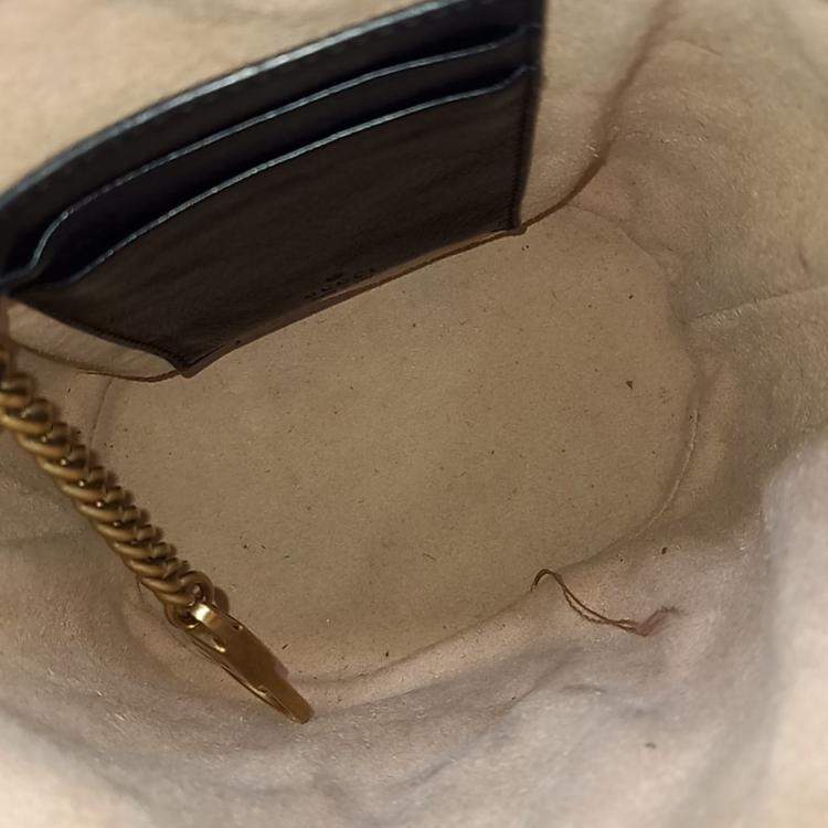 Pre Owned Gucci Black Leather Mamont Bucket Bag