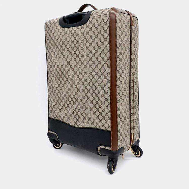Pre Owned Gucci Beige PVC GG Supreme Large Trolley