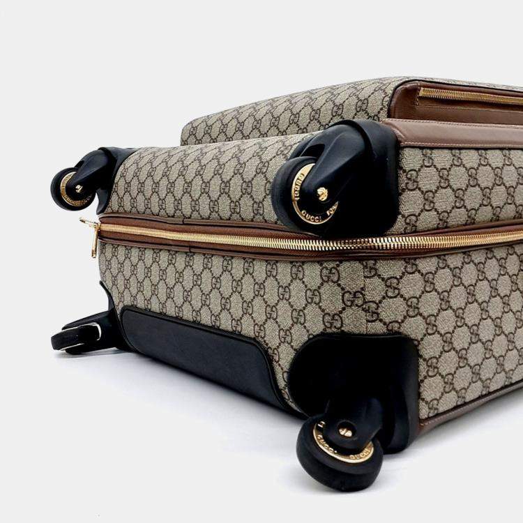 Pre Owned Gucci Beige PVC GG Supreme Large Trolley