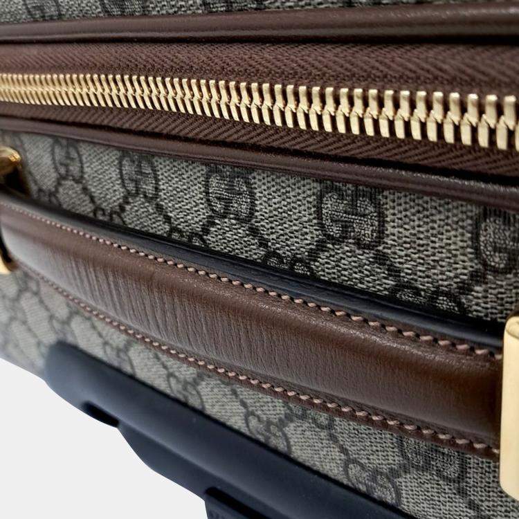 Pre Owned Gucci Beige PVC GG Supreme Large Trolley